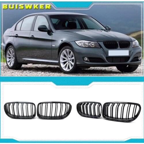 1 Pair Car Front Grille Gloss Black Inlet Grille for BMW E90 LCI 3-Series Sedan/Wagon 2009 - 2011