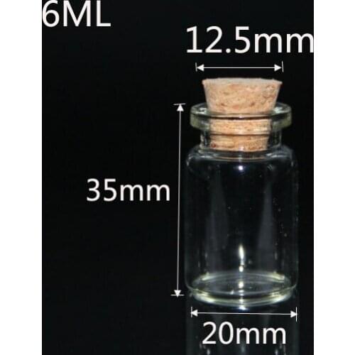 10pcs 22*35mm Mini Glass Bottle Wishing Bottle Vials Empty Sample Jars Vial with Cork Stopper Wedding Wish Jewelry Party Favor