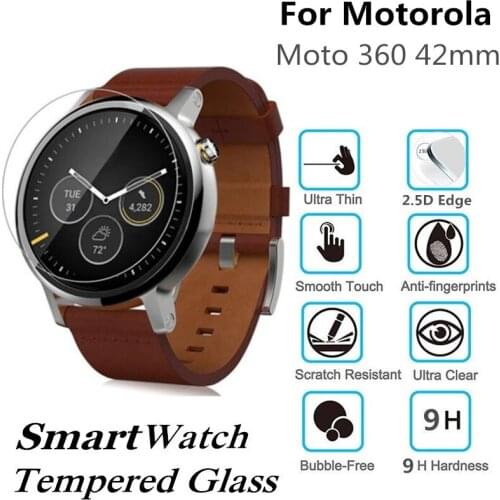 10PCS Tempered Glass for Motorola Moto 360 42mm (2nd gen) Smart Watch Screen Protector D34mm Protective Film