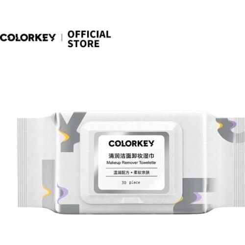 Colorkey 40Pcs Non-Alcohol Makeup Remover Wipes Towelling Portable Gentle Deep Cleansing Lip Eye Face Makeup Remover Wet Wipes