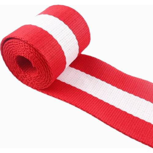 50mm red Stripe Webbing Backpack garment accessories nylon webbing fabric dog collar Polyester webbing handbag purse handles
