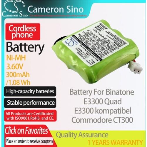 CameronSino Battery for Binatone E3300 Quad E3300 kompatibel Commodore CT300 fits GP T427 30AAAM3BMX Cordless phone Battery