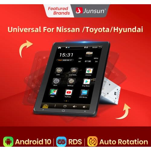 Junsun New Rotation Tesla Screen Android 10.0 2 din Car Radio Player Universal For Nissan Toyota Hyundai GPS Navi 2din 1din DVD