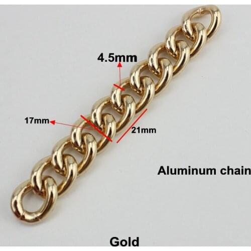 1meter 5meters Width 17mm high quality thick chain package hardware accessories Purse Shoulder Crossbody starp aluminum chain