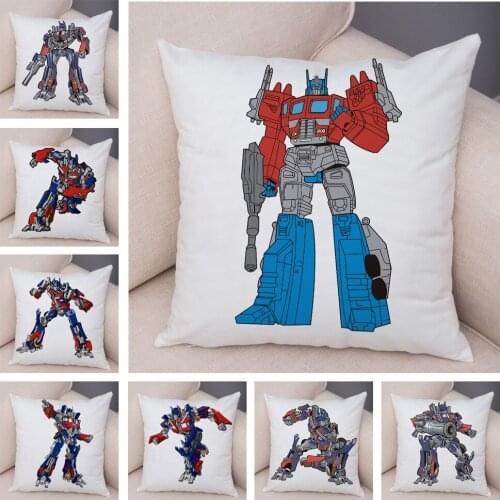 Transformation Pillowcase Cushion Cover for Sofa Home Car Decor Classic Movie Cartoon Pillow Case Super Soft Short Plush 45x45cm