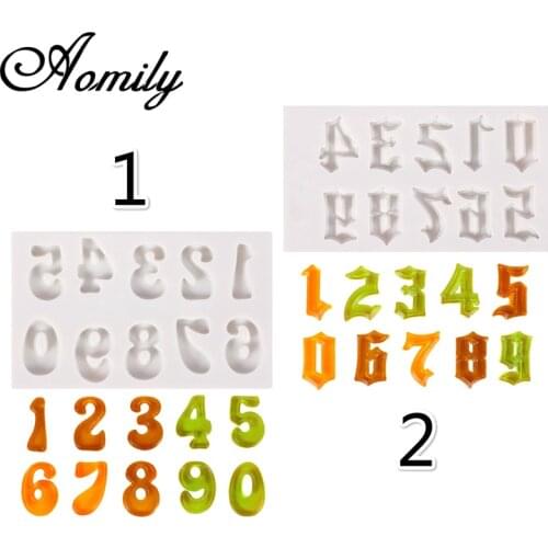 Aomily 0-9 Digital 2 Styles Silicon Cake Mold Chocolate Jelly Candy Bakeware Mold DIY Pastry Ice Block Soap Mould Fondant Mold