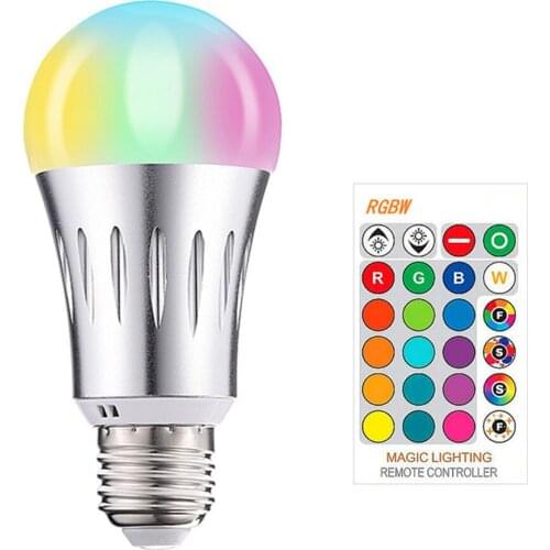 RGB LED Blub Spot Light E27 E14 B22 220V Dimmable Changeable 16 Color Smart Magic Bulb with 24Key Remote Control for Home Party
