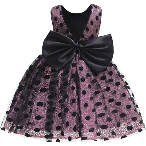 Tollder Baby Kids Christmas Dress Girls Big Dot Wedding Princess Party Sequin Dresses Children Clothes Thanksgiving Clothing