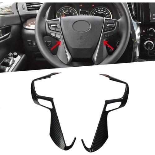 For Toyota Alphard Vellfire 2016 2017 2018 ABS Carbon Fiber Color Interior Steering Wheel Panel Cover Trims Frame Garnish Bezel