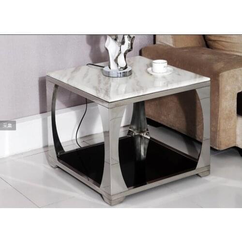 Stainless steel modern corner a few simple sofa side a few telephone square table to discuss a few European fashion creative sma