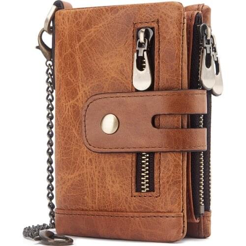 Leather Case Small Card Case Mens Leather Mini Small Short Hasp and zipper Cowhide Wallet Wallet Coin Purse Portable Wallet