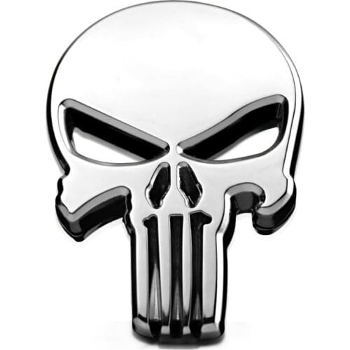 Metal Skull Punisher Sticker Emblem Badge Logo