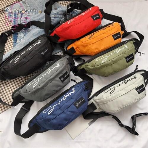 Magic Fish Multi-Function Running Bag Women Nylon Phone Bag Outdoor Casual Haversack Cycling Sports Bag Messenger Chest Bag