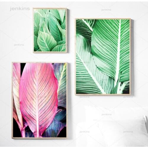 Natural Plant Canna Leaf Wall Art Prints Canvas Painting Nordic Canvas Poster and Prints Wall Pictures for Living Room Decor