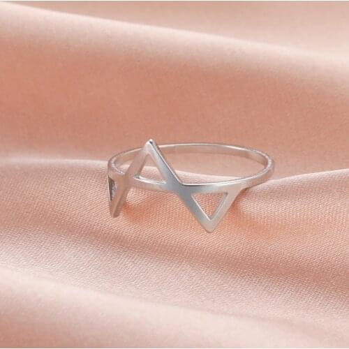 Skyrim Stainless Steel Minimalist Rings Geometric Triangle Casual Finger Rings 2021 Trendy Jewelry Friend Gift Wholesale