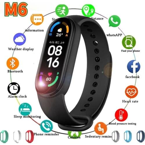 M6 Men And Women New Smart High Quality New Label Belt Sports Blood Pressure Heart Rate Monitor Watch Monitor Waterproof Fitness