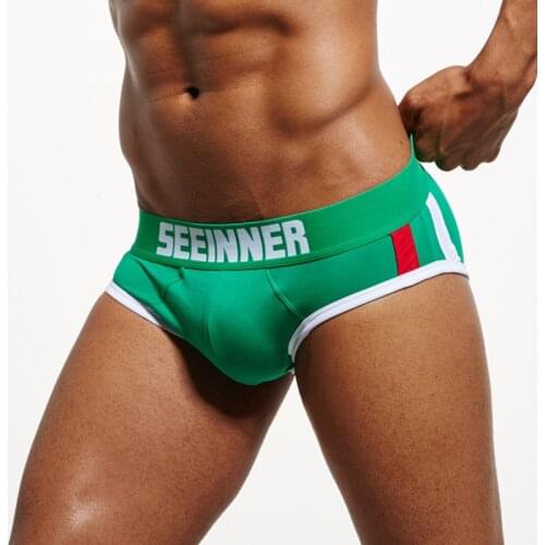 New Fashion Men Underwear Padded Bulge Enhancing Sexy Men Briefs Push Up Cup Gay Underwear Calzoncillos Hombre Slip Shorts