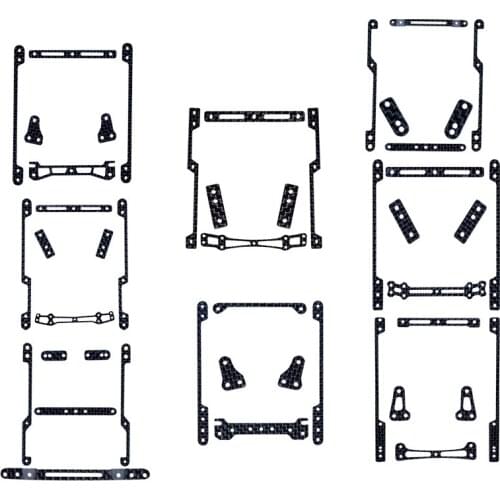 1Set Lantern Car Cowl Lifting Frame Carbon Fiber Mass Damper Hanger Kit Spare Parts for Tamiya Mini 4WD Racing Car Model