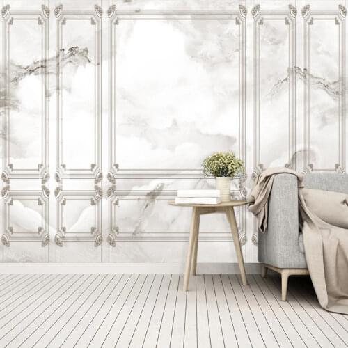 Custom Wall Painting Wallpaper 3D Stereoscopic Relief White Marble European Style Luxury Mural Living Room Bedroom TV Background