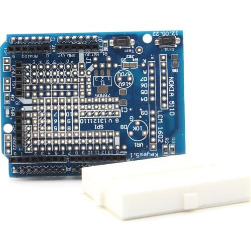 UNO R3 Prototype Prototyping Board Proto Shield Prototype Expansion Board with Mini Breadboard (170 pin)