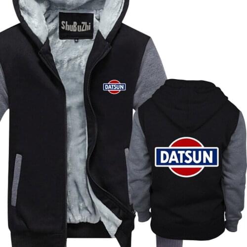 Drop shipping Datsun Logo shubuzhi men Winter thick fleece jacket coat sweatshirt fashion brand thick hoodies casual cool hoody