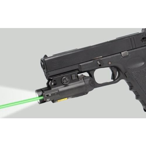 Drop shipping Magnetic tactical rifle pistol rail mounted small green laser sight with led flashlight for sale