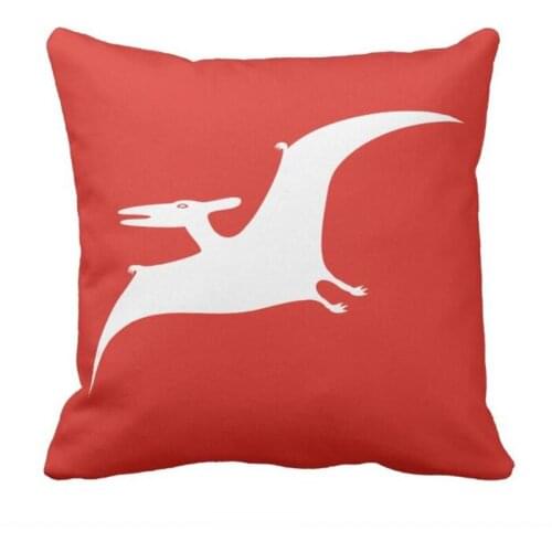 Pterodactyl Dinosaur Throw Pillow in Red case