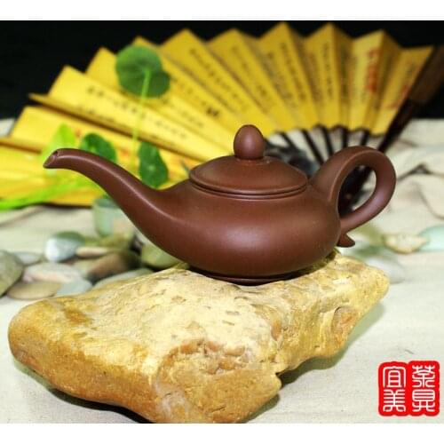 Purple sand clay teapot magic lamp long mouth pot Yixing purple sand