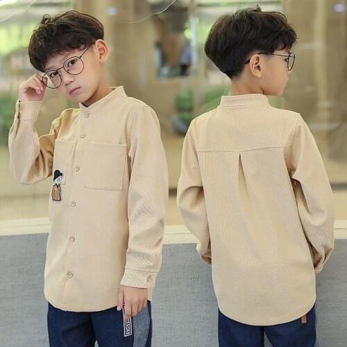 Shirts Full Sleeve Solid Turtleneck Regular Cotton Casual New Fashion Handsome Cool Spring Autumn Boys Children Kids