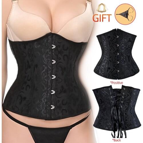 Sexy Corset Underbust Printing Bustiers Slimming Belt Body Shaper Up boned Overbust Waist Women Costumes Black Plus Size S-6XL