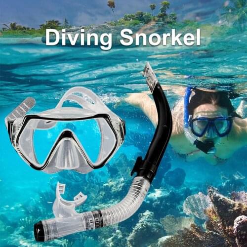 DRY Snorkeling Set Silicone Skirt Four-Lens Panoramic Scuba Diving Mask Dry Snorkel Anti-Fog Anti-Leak Snorkeling Facewear