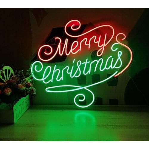 Led Lamp Merry Christmas Neon Sign Light Custom Party Decoration For Home Room Office Shop Mural Transparent acrylic New Year