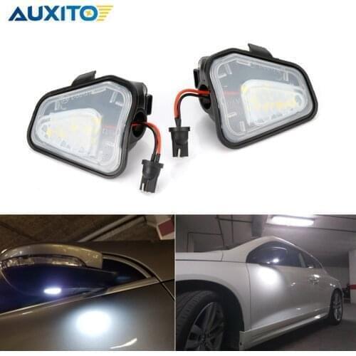 AUXITO 2X LED Puddle Light Bulb Under Side Mirror Light No Error Led Puddle Lamp For Volkswagen VW Passat EOS CC Scirocco Jetta