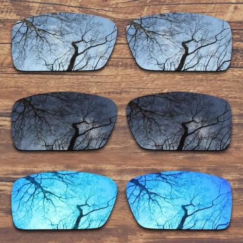 ToughAsNails 3 Pairs Black.Silver.Blue Polarized Replacement Lenses for Oakley Gascan Sunglasses