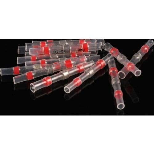 Waterproof Heat Shrink Soldering Seal Sleeve Splice red Terminals Insulated Butt Connector Kit Electrical Wire Soldered Terminal