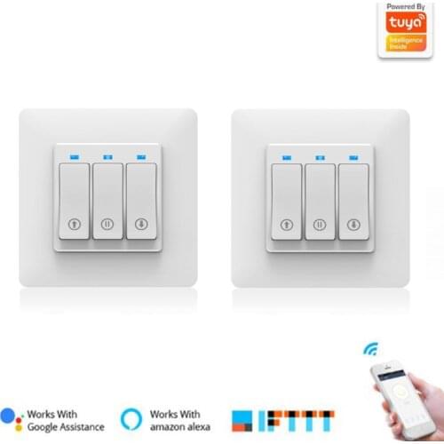 WiFi Curtain Switch Wall Smart Switch 3 Buttons Open Close Stop Wall Switch For Smart Curtains Electric Blinds Electric Doors