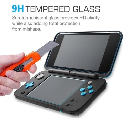 2 Pcs Clear Premium Tempered Glass Screen For Nintend New 2DS XL LL Console Screen Protector Anti-Scratch Full HD Cover Skin