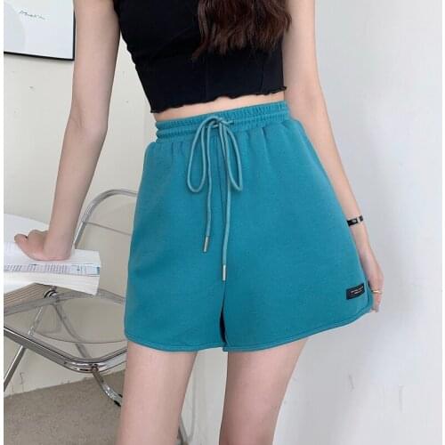 Women Quick Dry Running Shorts Sport Layer Elastic Waist Active Workout Shorts with Pockets Side Split Design Drawstring Walking