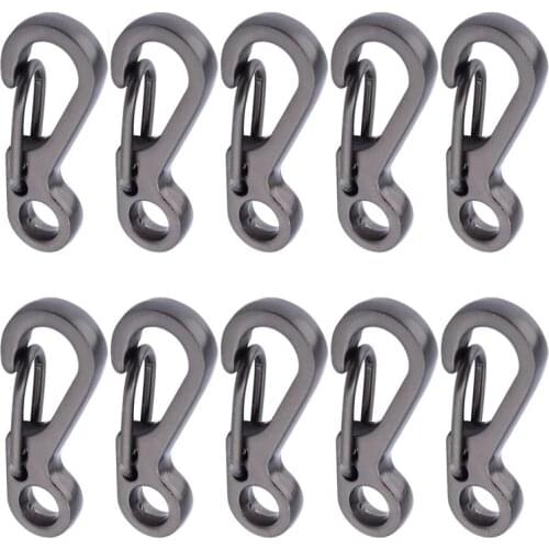 10 Pcs Mini SF Spring Backpack Clasps Climbing Carabiners EDC Keychain Camping Bottle Hooks Paracord Tactical Survival Gear