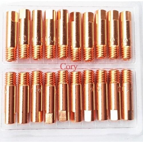 Mig welding Contact Tips 15AK 0.6mm 0.8mm 0.9mm 1.0mm 1.2mm available M6x25mm Torch Nozzles Copper Welding Nozzle Consumables