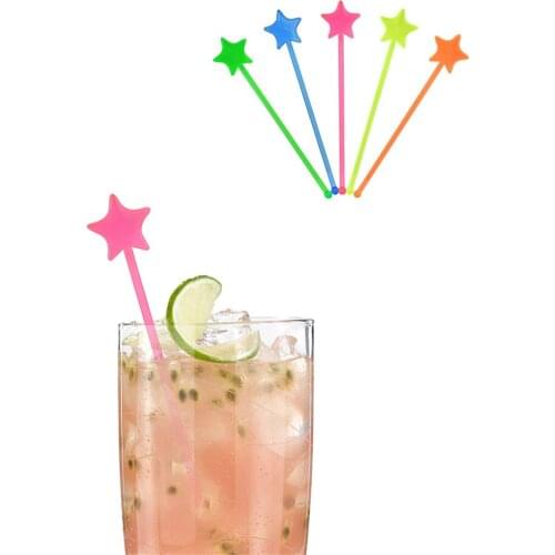 50pcs Flamingo Pineapple Star Drink Wine Decor Cocktail Swizzle Sticks Drink Stirrer For Hawaiian Beach Party Decor Bar Supplies