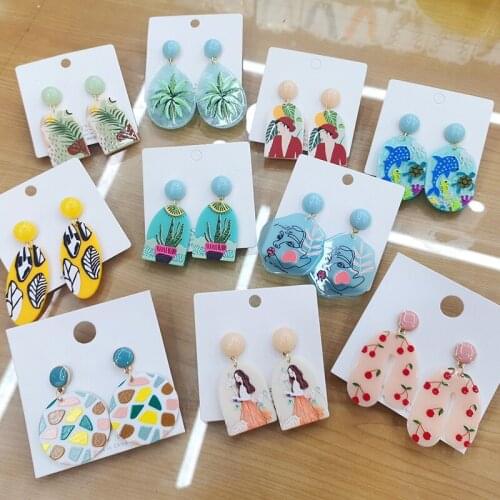 Acrylic Earrings Retro Fresh Fruit Long Earrings Sweet Temperament U-shaped Earrings