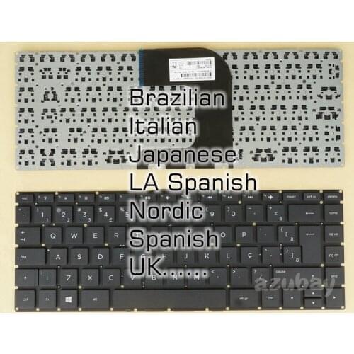 UK Brazilian Italian Japanese LA Spanish Nordic SD Keyboard For HP Home 14-aq100 14-ar000 14-ar100 14-as000 14g-ad000 14g-ad100