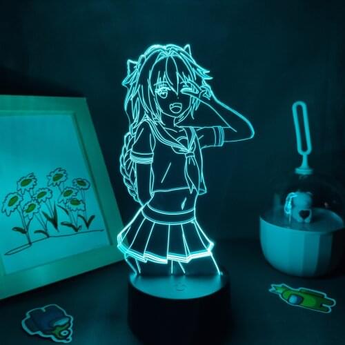 Fate Apocrypha Astolfo Anime Figure 3D Led Lamps RGB Neon Night Lights Gifts For Friend Colorful Manga Bedroom Table Decoration