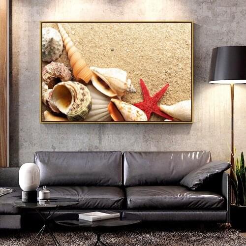 Artcozy Seabed Seashells Oil Canvas Painting for Home Decoration Wall Art Canvas Printings Landscape Spray Painting Single