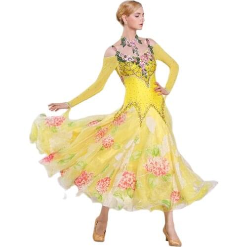 B-16227 Custom waltz dress rumba standard smooth dance dresses Standard social dress Ballroom dance competition dress for adult