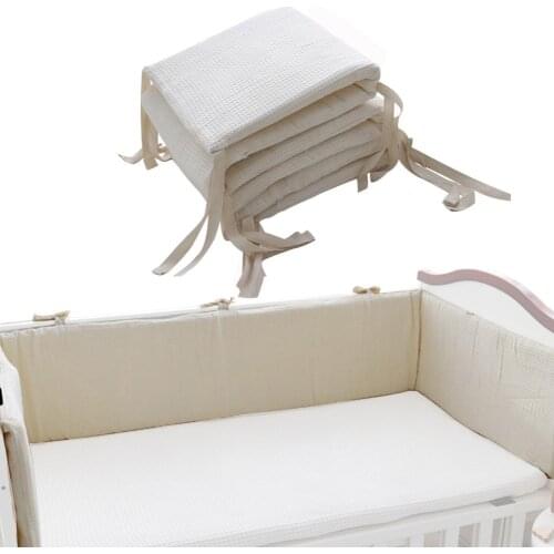Baby Crib Bumper For Newborns Soft Cotton Bed Bumper Detachable Zipper Baby Room Decoration Infant Cot Protector 1Pcs 240cm