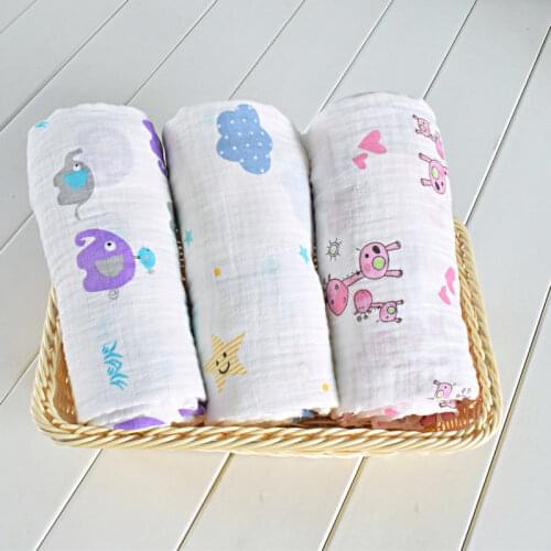 Cotton Washed Gauze Bath Towel Baby Wrapper Summer Baby Blanket Bed Sheet Cover Quilt Fruit Series