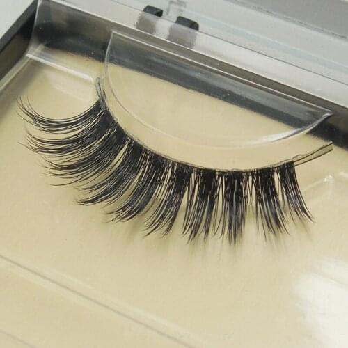 FreeShipping 1pair 100% handmade high quality mink hair false eyelash Natural Winged full strip mink lashes fake eyelash Makeup