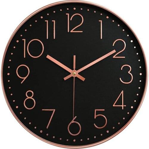 LUDA Large Digital Wall Clock for Living Room/Bedroom Decor Round Modern Atomic Mute Wall Clock 12Inch